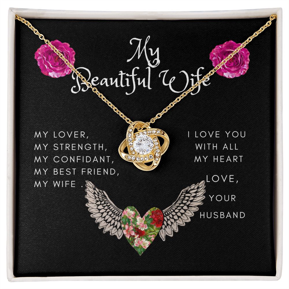 To My Beautiful Wife Love Knot Necklace
