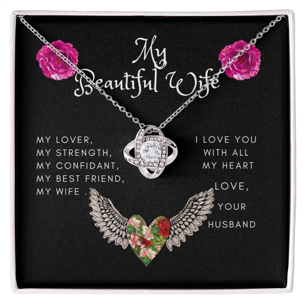 To My Beautiful Wife Love Knot Necklace