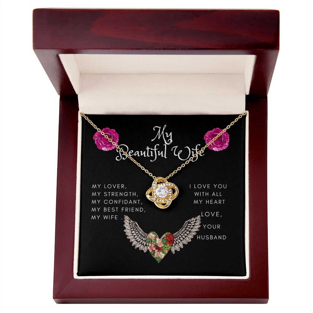 To My Beautiful Wife Love Knot Necklace