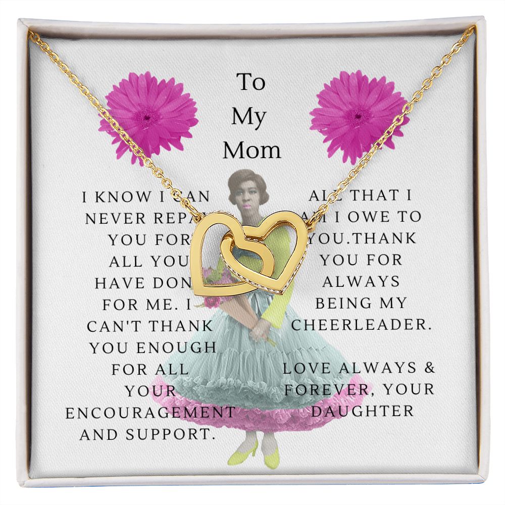 To My Mom Interlocking Heart Necklace