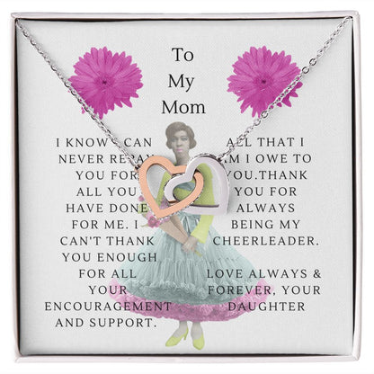 To My Mom Interlocking Heart Necklace