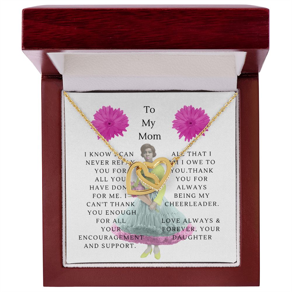 To My Mom Interlocking Heart Necklace