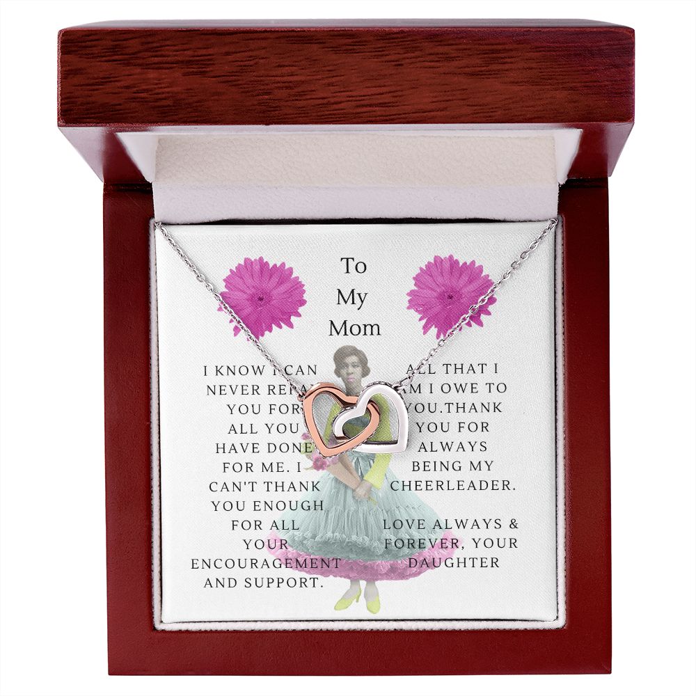 To My Mom Interlocking Heart Necklace