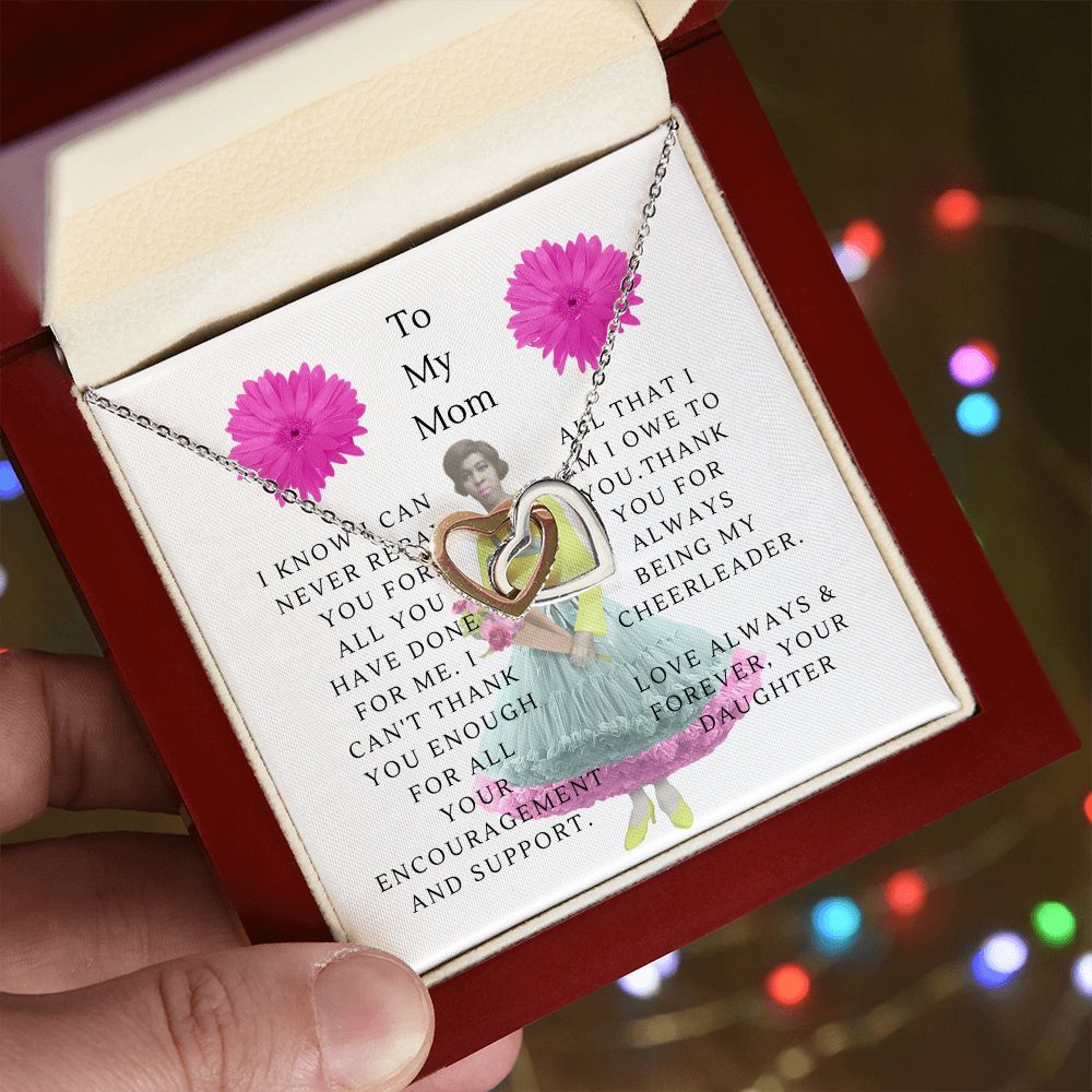 To My Mom Interlocking Heart Necklace