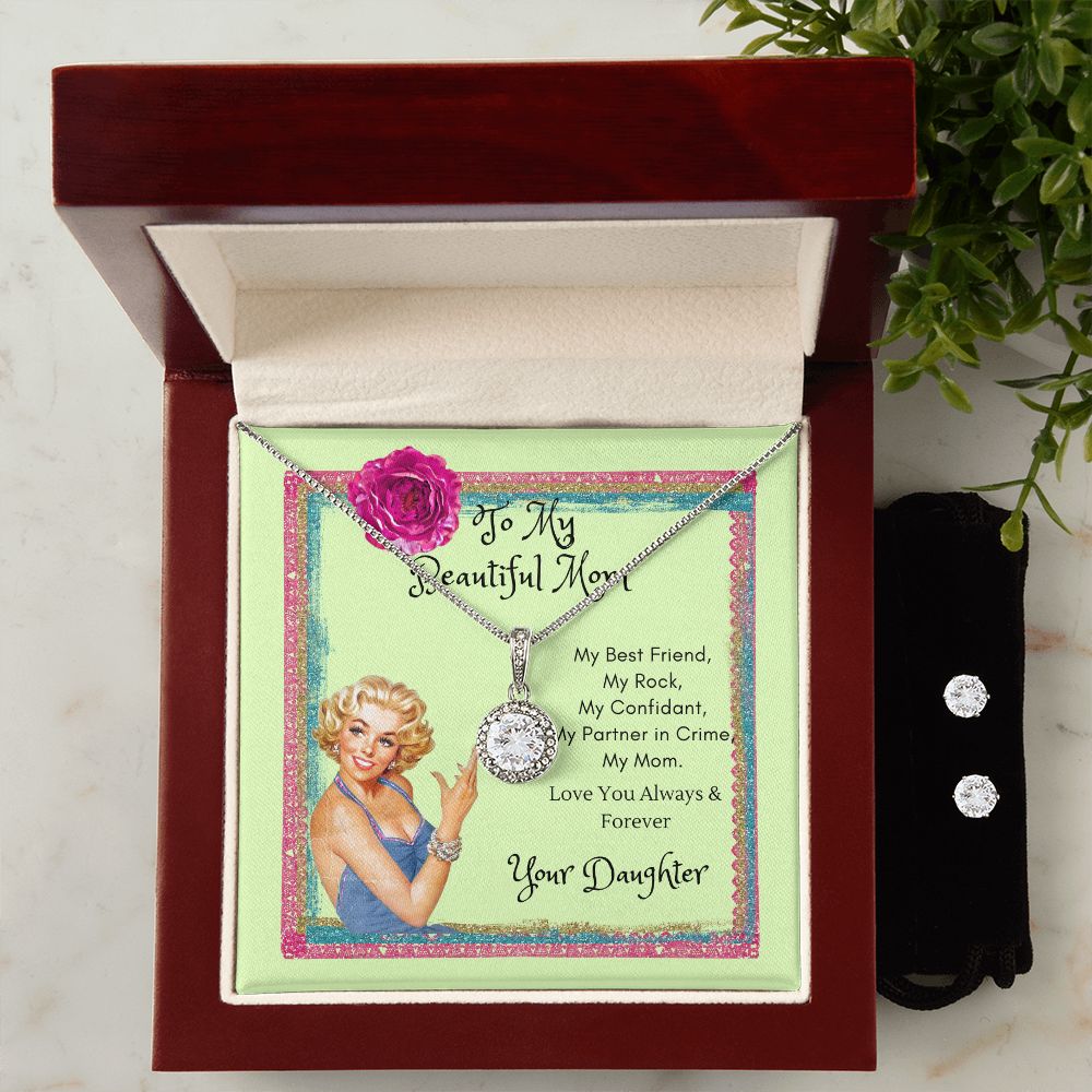 To My Beautiful Mom + CZ Earrings