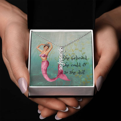 She Believed She Could & So She Did Vertical Name Necklace