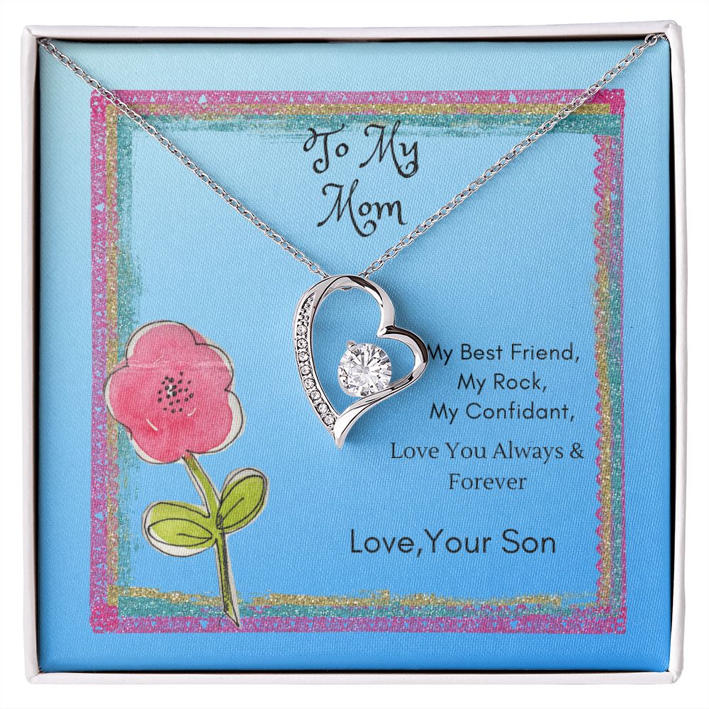 To My Mom Heart Necklace
