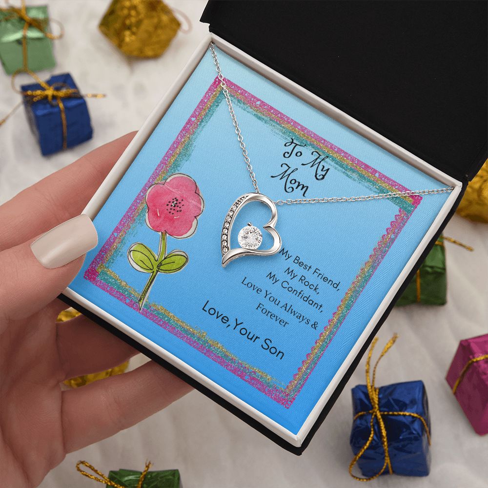 To My Mom Heart Necklace