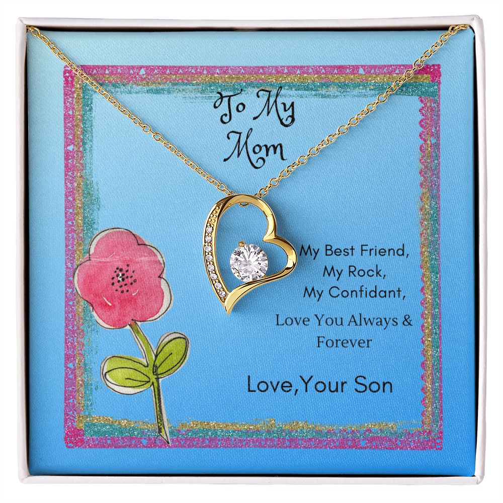 To My Mom Heart Necklace