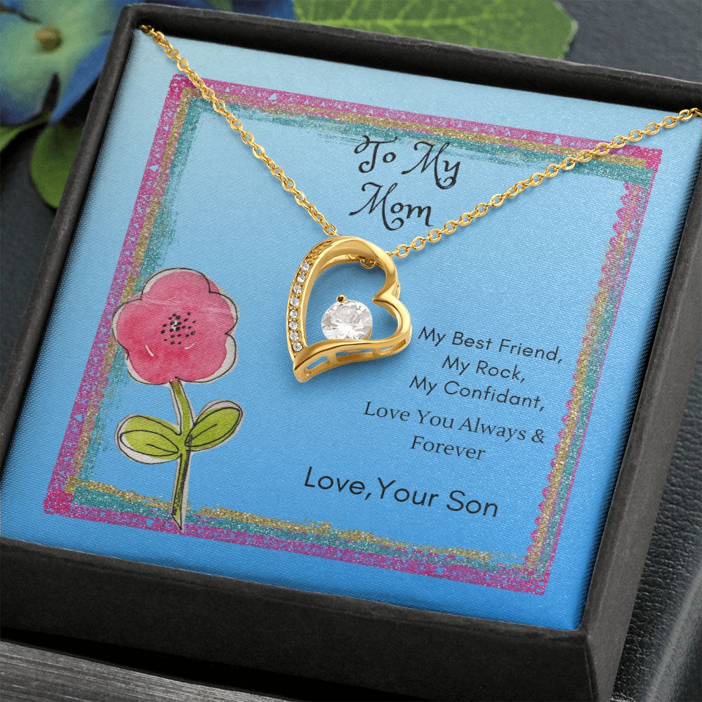 To My Mom Heart Necklace