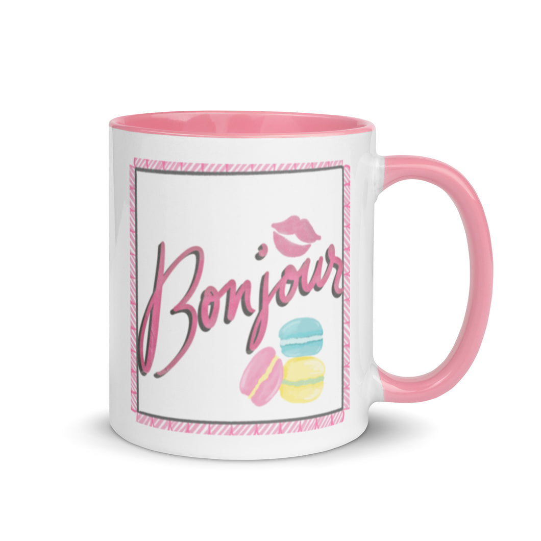 Bonjour Mug with Pink Color Inside